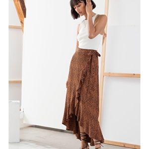 ⭐️ NWT & Other Stories Leopard Ruffle Wrap Skirt